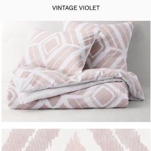 RH Teen Nia Diamond Cotton Linen Duvet Set with Euro Shams included - Queen